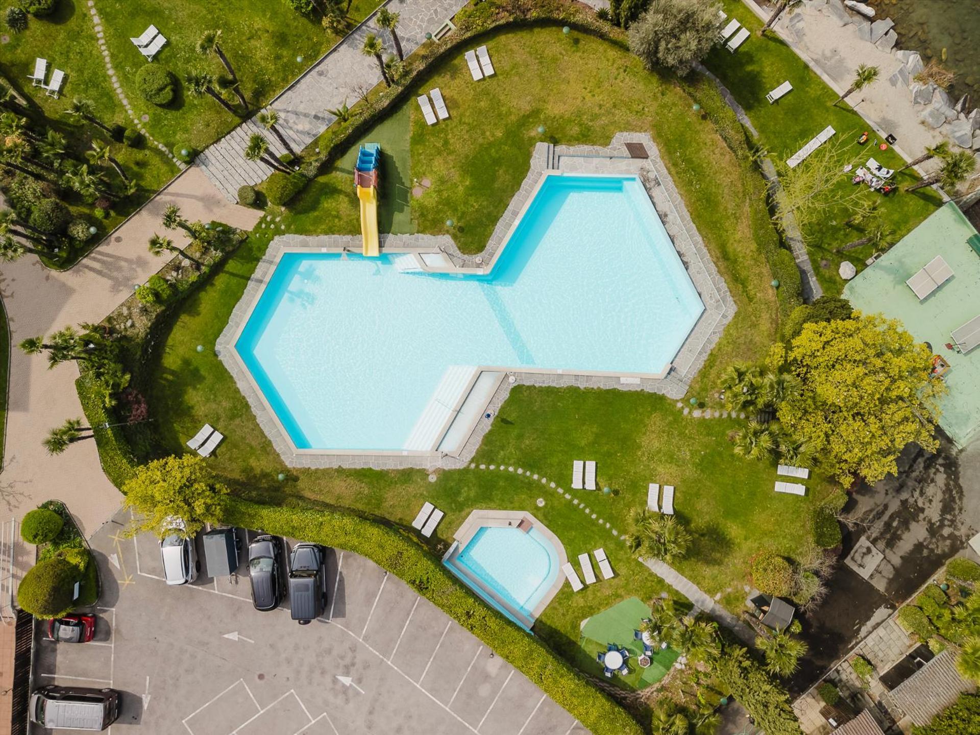 Luganersee, Pool, Strand, Parkplatz, Suite 204 Bissone Esterno foto