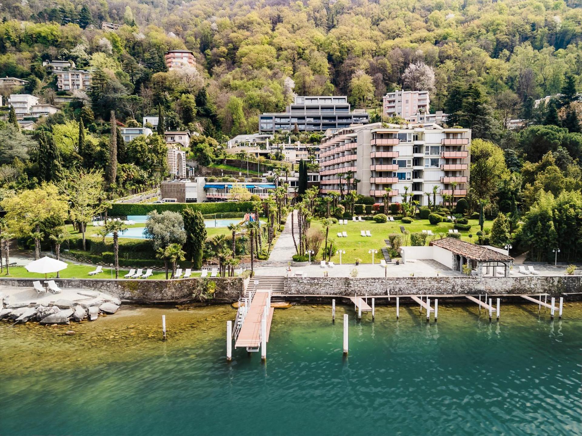 Luganersee, Pool, Strand, Parkplatz, Suite 204 Bissone Esterno foto